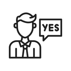 Yes icon vector image. Suitable for mobile apps, web apps and print media.