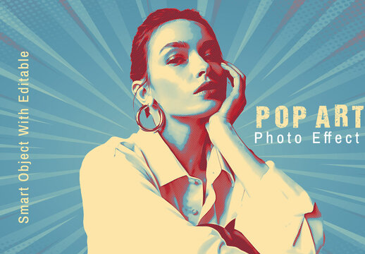 Retro Pop Art Halftone Photo Effect