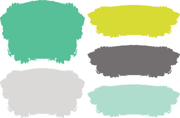 light colorful abstract brush stroke text box background banners set