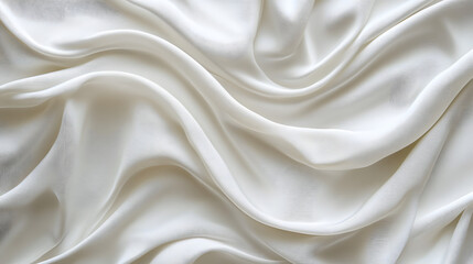 Fototapeta premium Elegant silk fabric texture studio photograph horizontal pure white background close-up softness