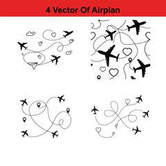 Flying Airplane Destinations Background,
Airplane Pattern - Seamless - Illustration,Air Travel,