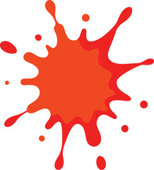 Red Orange Splatter Vector Illustration on a White Background 