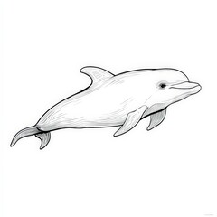 Obraz premium Illustration of a dolphin swimming gracefully in a simple, artistic style.