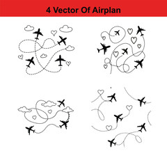 Flying Airplane Destinations Background,
Airplane Pattern - Seamless - Illustration,Air Travel,