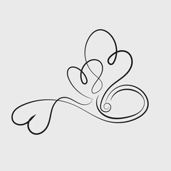 Abstract Heart Shaped Line Art Design Element