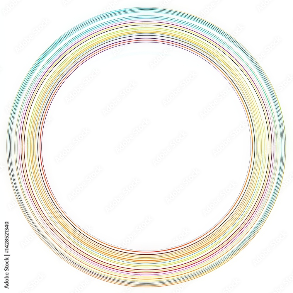 Poster abstract circular pattern with layered lines creating a unique visual effect.