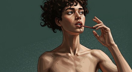 Obraz premium Young woman posing to be an art model 