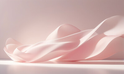 pink Gradient Abstract Curve On White Background