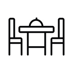 A well designed outline style icon of dining table