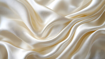 Fototapeta premium Elegant satin fabric texture horizontal pure white background abstract art soft lighting close-up view