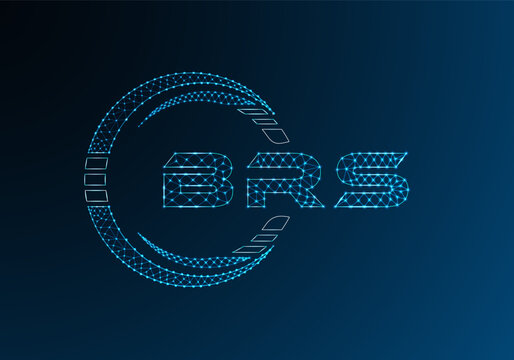 BRS low poly letter logo vector design. BRS lower poly logo design.