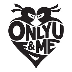 you and me ninja style love vector art
