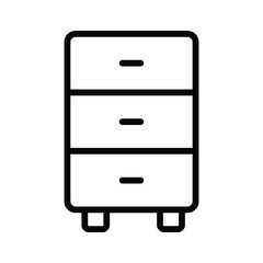 Modern linear style icon of drawers chest, easy to edit design