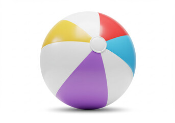 Obraz premium Colorful Beach Ball on White Background