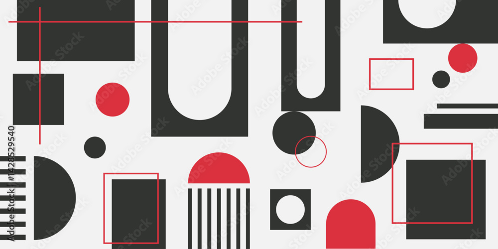 Canvas Prints abstract retro geometric banner with shapes and forms. brutal contemporary figures and other graphic