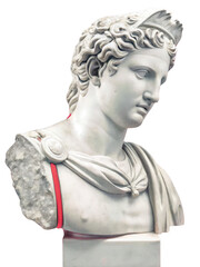 Ancient Greek Apollo Bust A Broken Masterpiece of Marble Sculpture