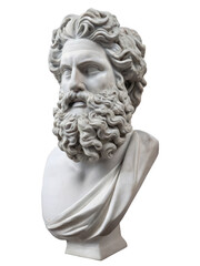 Obraz premium Photorealistic Bust of Zeus A Detailed Marble Sculpture of the Greek God