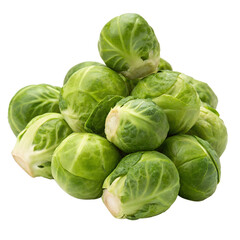 Fototapeta premium Fresh Brussels Sprouts Isolated on Transparent Background