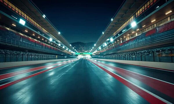 Night Racing Track at a Formula One Circuit