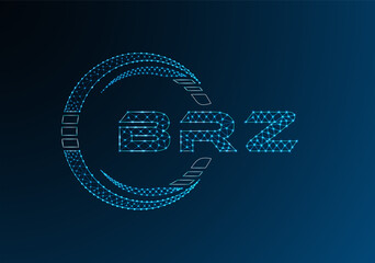 BRZ low poly letter logo vector design. BRZ lower poly logo design.