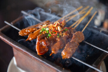 Indonesian Satay being served
