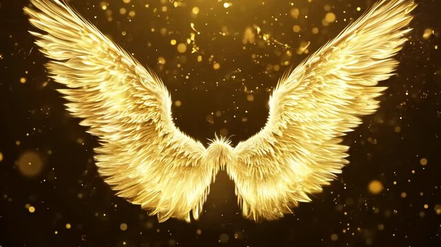 angel wings on black background