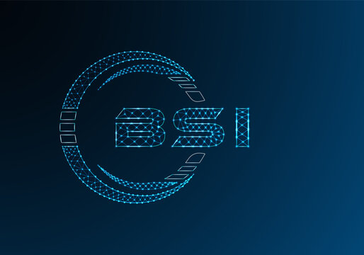 BSI low poly letter logo vector design. BSI lower poly logo design.