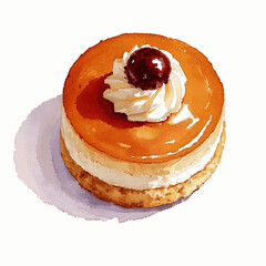 Creamy hues dessert isolated watercolor vector illustration svg 