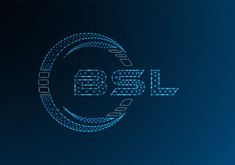BSL low poly letter logo vector design. BSL lower poly logo design.