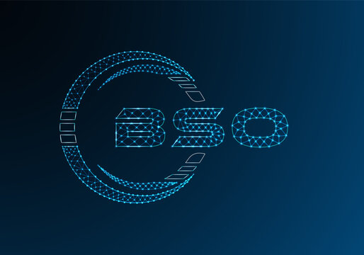 BSO low poly letter logo vector design. BSO lower poly logo design.