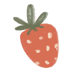 Hand-Drawn Strawberry Illustration Isolated on White Background