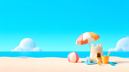 Summer beach Vacation Relaxing vacation Tropical beach close-up scenery background © lin