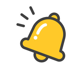 シンプルな黄色いベルのアイコンイラスト　ベクター

