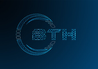 BTH low poly letter logo vector design. BTH lower poly logo design.