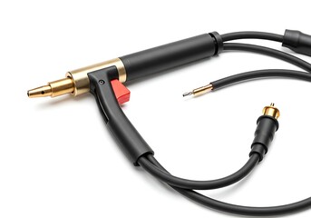 Audio cable isolated on white background