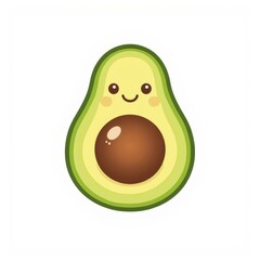 Cute smiling avocado character with bright colors, showcasing playfulness and charm for children's art and healthy living themes Generative AI