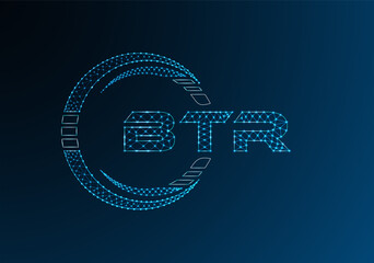 BTR low poly letter logo vector design. BTR lower poly logo design.
