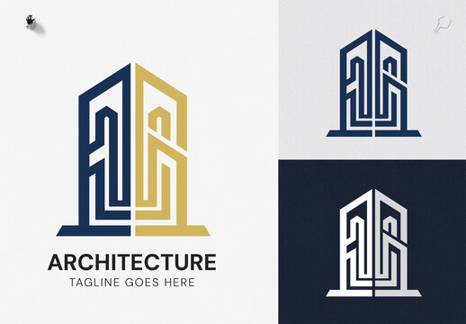 Modern Architecture Logo Design Abstract Real Estate Construction and Building Symbol for Company Branding