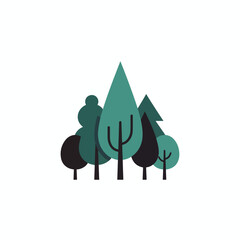 Simple Pine Tree Grove Icon