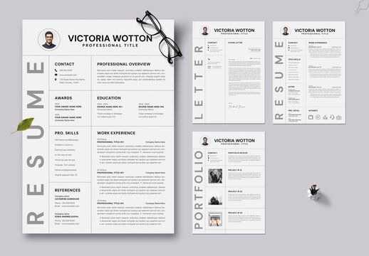 Professional Four Page CV Layout for Designers and Creatives