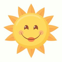Cheerful yellow sun character with a smiling face radiating warmth and positivity in a bright, simplistic design Generative AI