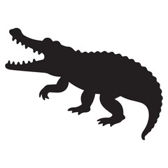 crocodile hand drawing illustration silhouette