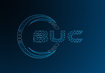 BUC low poly letter logo vector design. BUC lower poly logo design.