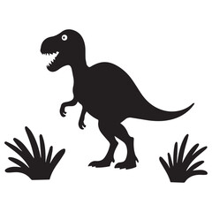 dinosaur hand drawing illustration silhouette