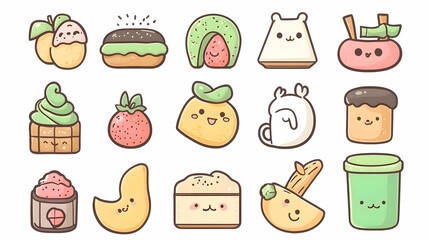 Cute Food and Animal Icons