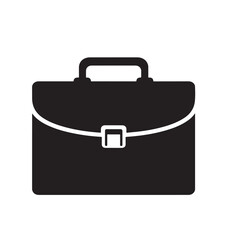 Briefcase Icon Silhouette – Black Vector Symbol for Office, Job, Business, and Career