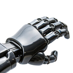 Realistic Metallic Robot Hand in a Relaxed Position High-Resolution 3D Render of a Futuristic Robotic Appendage