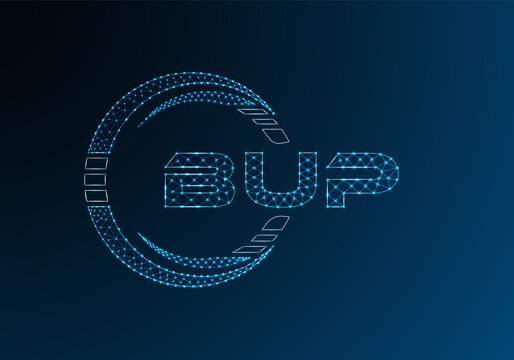 BUP low poly letter logo vector design. BUP lower poly logo design.