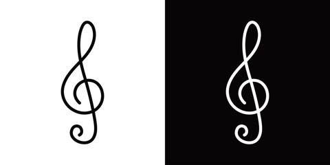 Fototapeta premium ト音記号のラインアイコン