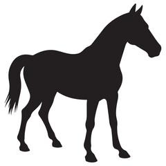 Obraz premium horse hand drawing illustration silhouette